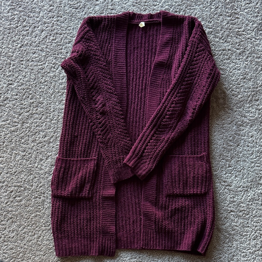 Pinkblush Deep Wine Knit Cardigan